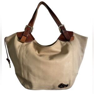 Dooney Bourke Large Tan Soft Pebbled Leather Handbag